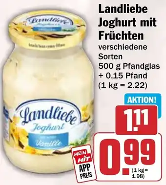 HIT Landliebe Joghurt mit Früchten Angebot