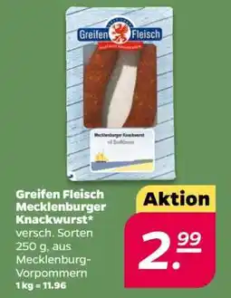 NETTO Greifen Fleisch Mecklenburger Knackwurst Angebot