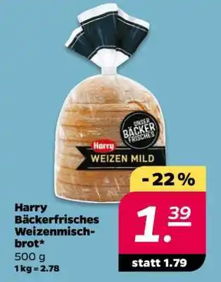 Netto Harry Bäckerfrisches Weizenmischbrot Angebot