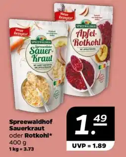 NETTO Spreewaldhof Sauerkraut oder Rotkohl Angebot