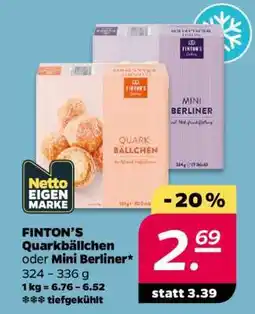 NETTO FINTON'S Quarkbällchen oder Mini Berliner Angebot