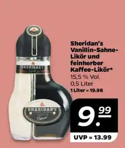 NETTO Sheridan’s Vanillin-Sahne-Likör und feinerherber Kaffee-Likör Angebot
