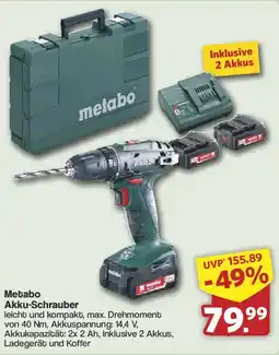 Famila Nord West Metabo Akku-Schrauber Angebot