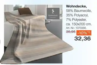 Möbel Inhofer Biederlack wohndecke Angebot