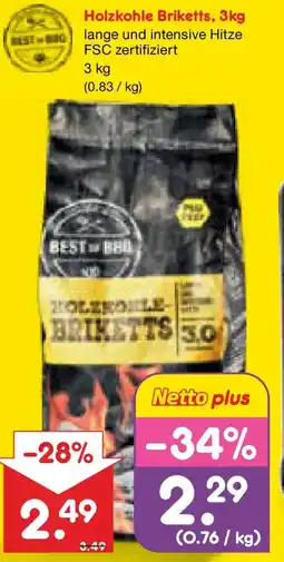 Netto Marken-Discount Holzkohle Briketts Angebot