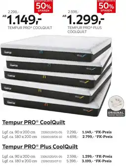 XXXLutz Tempur matratzen pro coolquilt Angebot