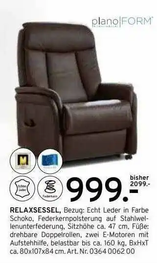 Möbel Heinrich Plano Form Relaxsessel Angebot