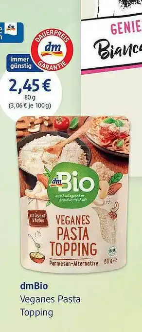 dm drogerie Dmbio Veganes Pasta Topping Angebot