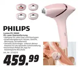 MediaMarkt PHILIPS Lumea IPL S9000 IPL Laser Haarentfernung Angebot