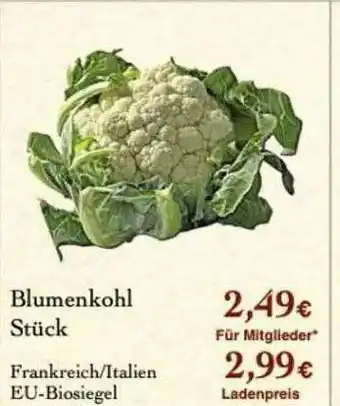 LPG Biomarkt Blumenkohl Angebot