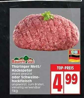 Edeka Bauerngut Thüringer Mett Oder Hackepeter Oder Schweinehackfleisch Angebot