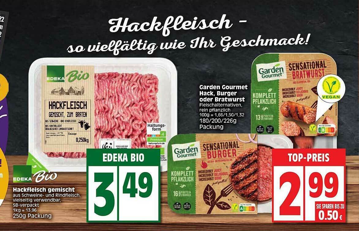 Garden Gourmet Hack, Burger Oder Bratwurst Oder Hackfleisch Gemischt