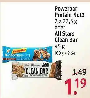 Rossmann Powerbar Protein Nut2 All Starclean Bar Angebot