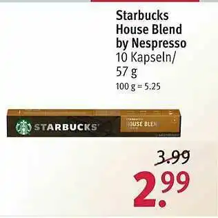 Rossmann Starbucks House Blend By Nespresso Angebot