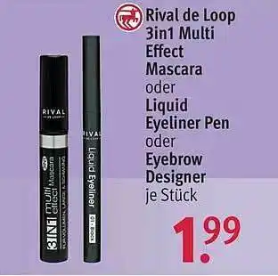 Rossmann Rival De Loop 3in1 Multi Effect Mascara Oder Liquid Eyeliner Pen Oder Eyebrow Designer Angebot