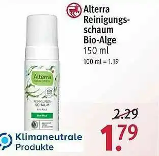 Rossmann Alterra Reinigungsschaum Bio-alge Angebot