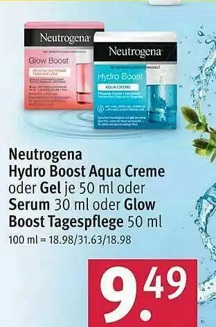 Rossmann Neutrogena Hydro Boost Aqua Creme Oder Gel Oder Serum Oder Glow Boost Tagespflege Angebot