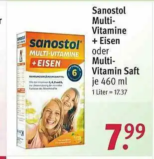 Rossmann Sanostol Multi-vitamine + Eisen Oder Saft Angebot