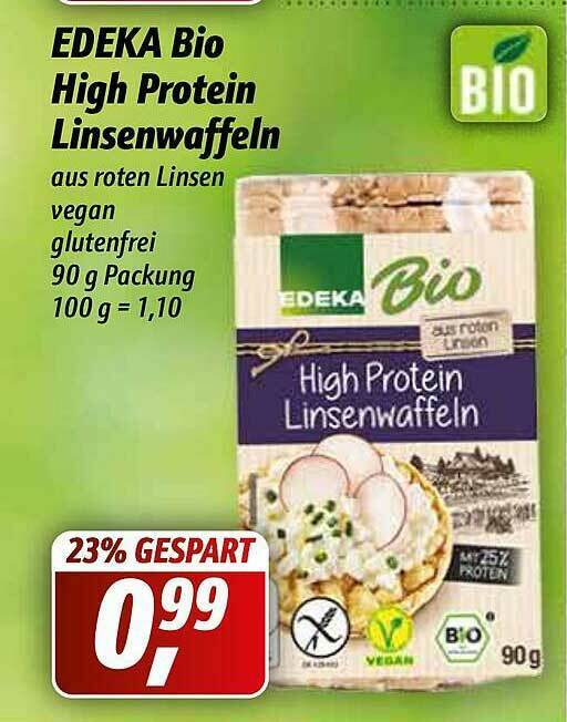 Edeka Bio High Protein Linsenwaffeln Angebot bei Simmel