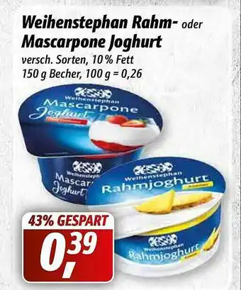 Simmel Weihenstephan Rahm Oder Mascarpone Joghurt Angebot