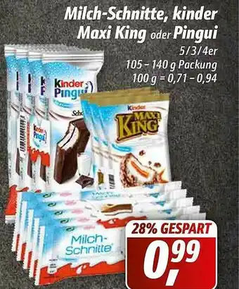 Simmel Milch-schnitte, Kinder Maxi King Oder Pingui Angebot