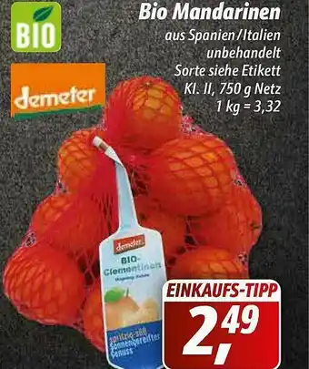 Simmel Bio Demeter Mandarinen Angebot