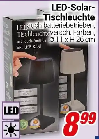 CENTERSHOP LED-Solar- Tischleuchte Angebot