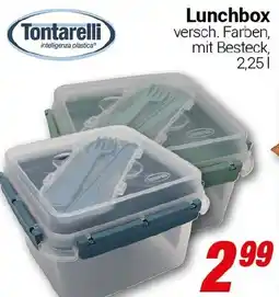 CENTERSHOP Tontarelli Lunchbox versch. Farben, mit Besteck, 2,251 Angebot