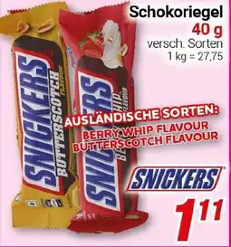 CENTERSHOP SNICKERS Schokoriegel Angebot