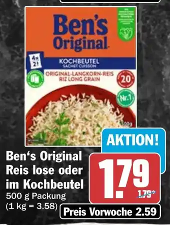HIT Ben's Original Reis lose oder im Kochbeutel Angebot