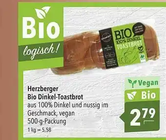 CITTI Markt Herzberger Bio Dinkel-toastbrot Angebot