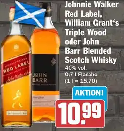 HIT Johnnie Walker Red Label, William Grant's Triple Wood oder John Barr Blended Scotch Whisky Angebot