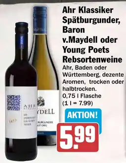 HIT Ahr Klassiker Spätburgunder, Baron v.Maydell oder Young Poets Rebsortenweine Angebot