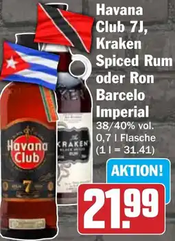 HIT Havana Club 7J, Kraken Spiced Rum oder Ron Barcelo Imperial Angebot