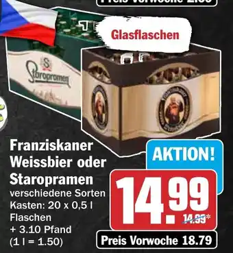 HIT Franziskaner Weissbier oder Staropramen Angebot
