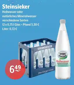 Getränke Hoffmann Steinsieker Heilwasser oder natürliches Mineralwasser Angebot