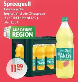 Getränke Hoffmann Spreequell Aktiv zuckerfrei Tropical, Vital oder Zitrusgrape Angebot