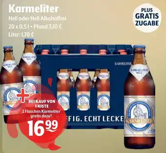 Getränke Hoffmann Karmeliter Hell oder Hell Alkoholfrei Angebot