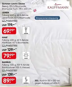 Galeria KAUFFMANN Sommer-Leicht-Decke Leinen Angebot