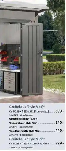 Bauhaus Gerätehaus 'Style Max Angebot