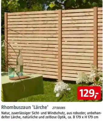Bauhaus Rhombuszaun 'Lärche' Angebot