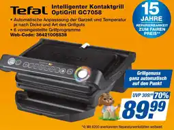 expert Techno Land Tefal Intelligenter Kontaktgrill OptiGrill GC7058 Angebot