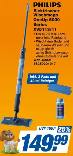 expert Techno Land PHILIPS Elektrischer Wischmopp OneUp 5000 Series XV5113/11 Angebot