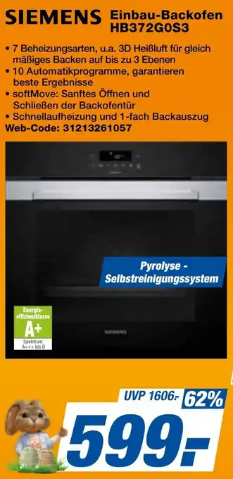 expert Techno Land SIEMENS Einbau-Backofen HB372G0S3 Angebot