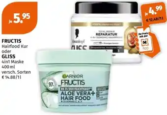 Müller FRUCTIS Hairfood Kur oder GLISS 4in1 Maske Angebot