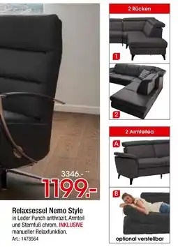 Zurbrüggen Cantus relaxsessel nemo style Angebot