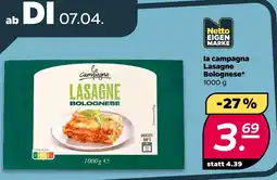 NETTO Netto eigenmarke la campagna lasagne bolognese Angebot