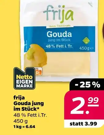 Netto Frija gouda jung im stück Angebot