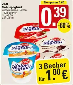 WEZ Zott Sahnejoghurt Angebot