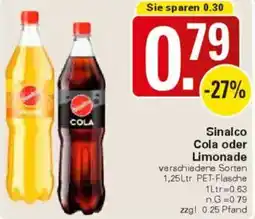 WEZ Sinalco Cola oder Limonade Angebot